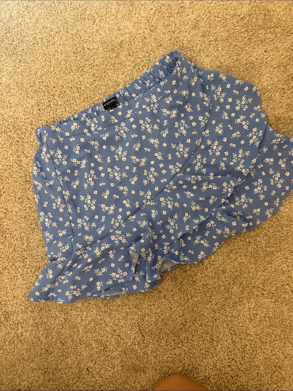 Blue Floral Ruffle Women’s Shorts